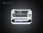 Emerald cut aquamarine gemstone with icy white color from Pakistan