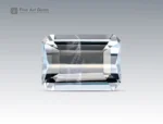 Emerald cut aquamarine gemstone with icy white color from Pakistan