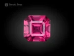 1.45 ct asscher cut rhodolite garnet gemstone with raspberry color from Africa