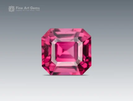 Raspberry pink rhodolite garnet cushion cut gemstone