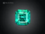 0.80 ct asscher cut blue green tourmaline gemstone from Afghanistan