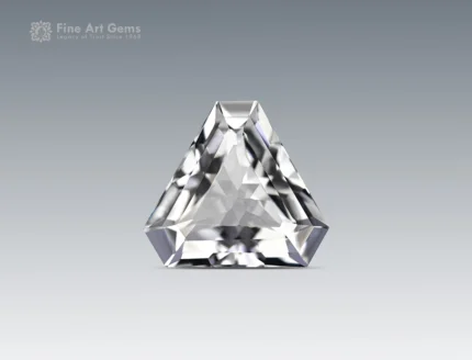 9.50 carat trilliant cut quartz gemstone from Pakistan with eye clean clarity and bright white color
