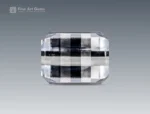 Pixel-cut quartz gemstone with white color and slightly included clarity from Pakistan