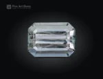 Emerald cut aquamarine gemstone with a light blue color from Pakistan