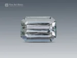 Emerald cut aquamarine gemstone with a light blue color from Pakistan