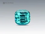 3.30 ct cushion cut paraiba tourmaline gemstone from Afghanistan with vivid blue-green color