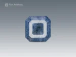 Asscher cut dumortierite included quartz gemstone from Brazil with delicate blue cloud like inclusions and fine transparency