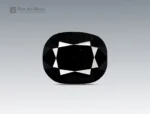5 ct black schorl tourmaline cushion cut gemstone from Pakistan with deep color and smooth polish