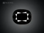 5 ct black schorl tourmaline cushion cut gemstone from Pakistan with deep color and smooth polish