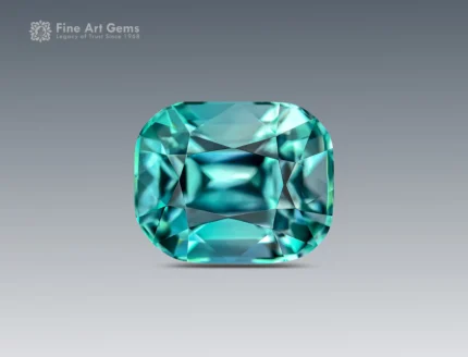 2.55 ct cushion cut paraiba tourmaline gemstone from Afghanistan.