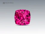 Hot-pink cushion-cut rhodolite garnet gemstone from Africa, eye-clean.