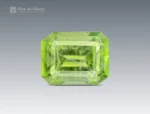 0.85 carat emerald cut apple-green peridot from Pakistan