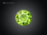 0.90 carat round cut peridot from Pakistan with medium green color