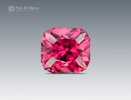 1.15 carat cushion cut hot-pink rhodolite garnet from Africa