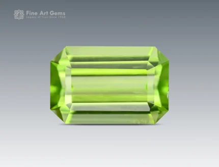 1.20 carat emerald cut apple-green peridot from Pakistan