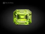 Apple green 1.30 carat emerald-cut Peridot gemstone from Pakistan