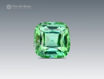 1.45 carat cushion cut tourmaline from Afghanistan with green color