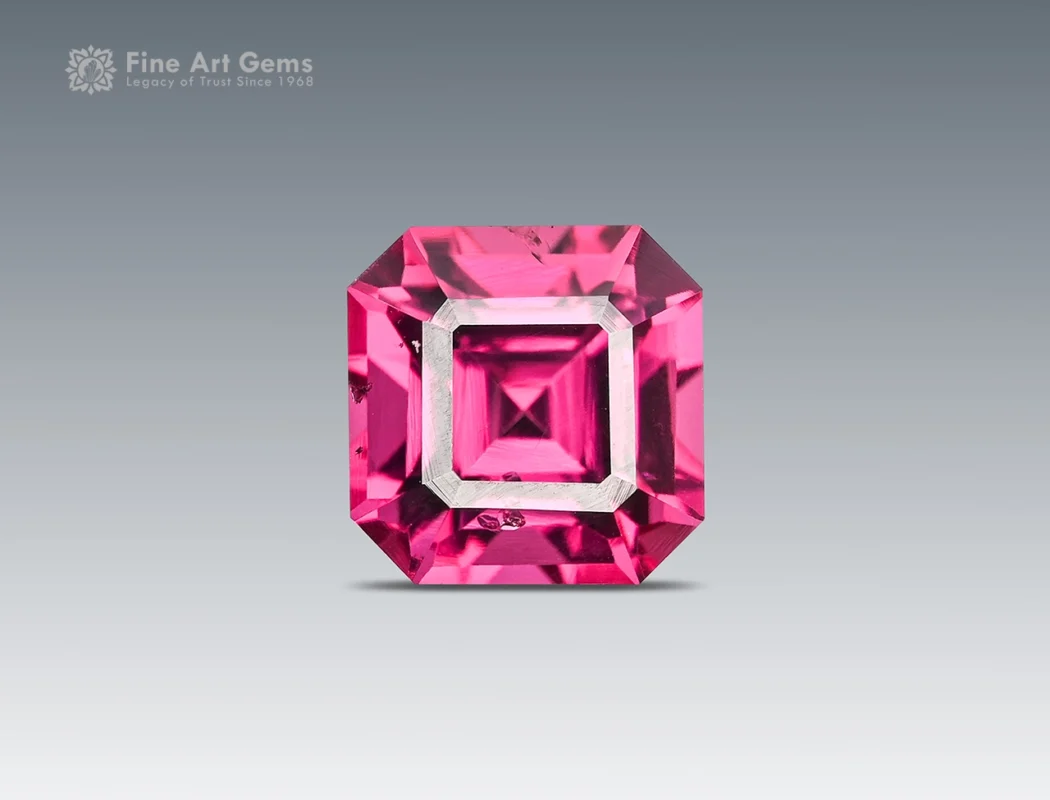 Hot pink Asscher cut Rhodolite Garnet from Africa, 1.50 carats