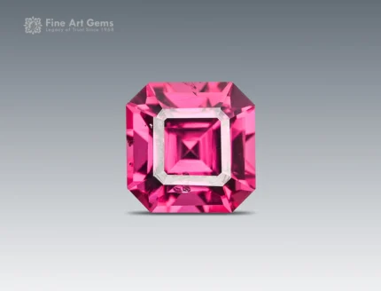 Hot pink Asscher cut Rhodolite Garnet from Africa, 1.50 carats