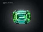 Cushion cut blue and green tourmaline gemstone from Afghanistan with vibrant color