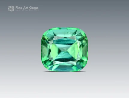 1.95 carat cushion cut mint-green tourmaline from Afghanistan