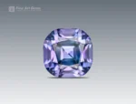 Eye-clean purple cushion-cut Apatite gemstone from Afghanistan with excellent brilliance and UV fluorescence.