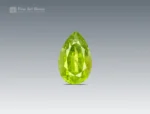 Natural pear-cut green peridot from Pakistan with vibrant color and lively brilliance.