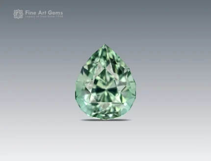 Mint green pear cut Apatite gemstone weighing 3.40 carats from Afghanistan.