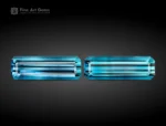 Pair of emerald cut indicolite blue tourmaline gemstones from Afghanistan, weighing 4.65 carats