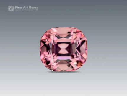 Eye-clean pink cushion-cut tourmaline gemstone weighing 5.40 carats from Afghanistan