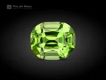 0.85 carat cushion-cut apple green Peridot gemstone from Pakistan