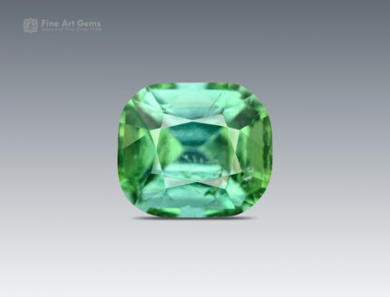 2.15 carat cushion-cut bluish green Tourmaline gemstone from Afghanistan