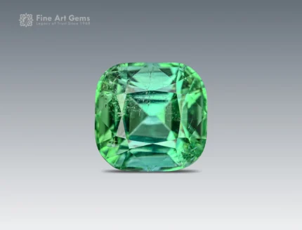 2.30 carat cushion-cut bluish green Tourmaline gemstone from Afghanistan