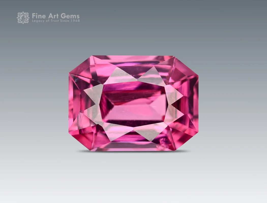 0.90 carat cushion-cut raspberry pink Rhodolite Garnet gemstone from Africa