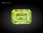 1.60 carat emerald-cut apple green Peridot gemstone from Pakistan