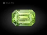 0.85 carat emerald-cut apple green Peridot gemstone from Pakistan