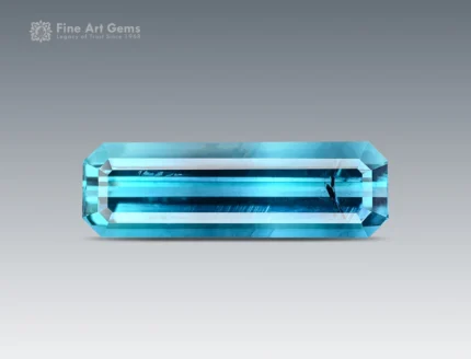 4.60 carat emerald-cut indicolite blue Tourmaline gemstone from Afghanistan