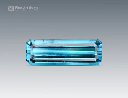 2.30 carat emerald-cut indicolite blue Tourmaline gemstone from Afghanistan