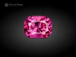 0.65 carat cushion cut rhodolite garnet from Africa with raspberry pink color