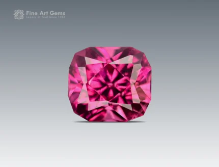 Cushion cut raspberry pink rhodolite garnet gemstone from Africa, 0.70 carat, untreated