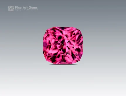 0.90 carat cushion cut rhodolite garnet from Africa with raspberry pink color