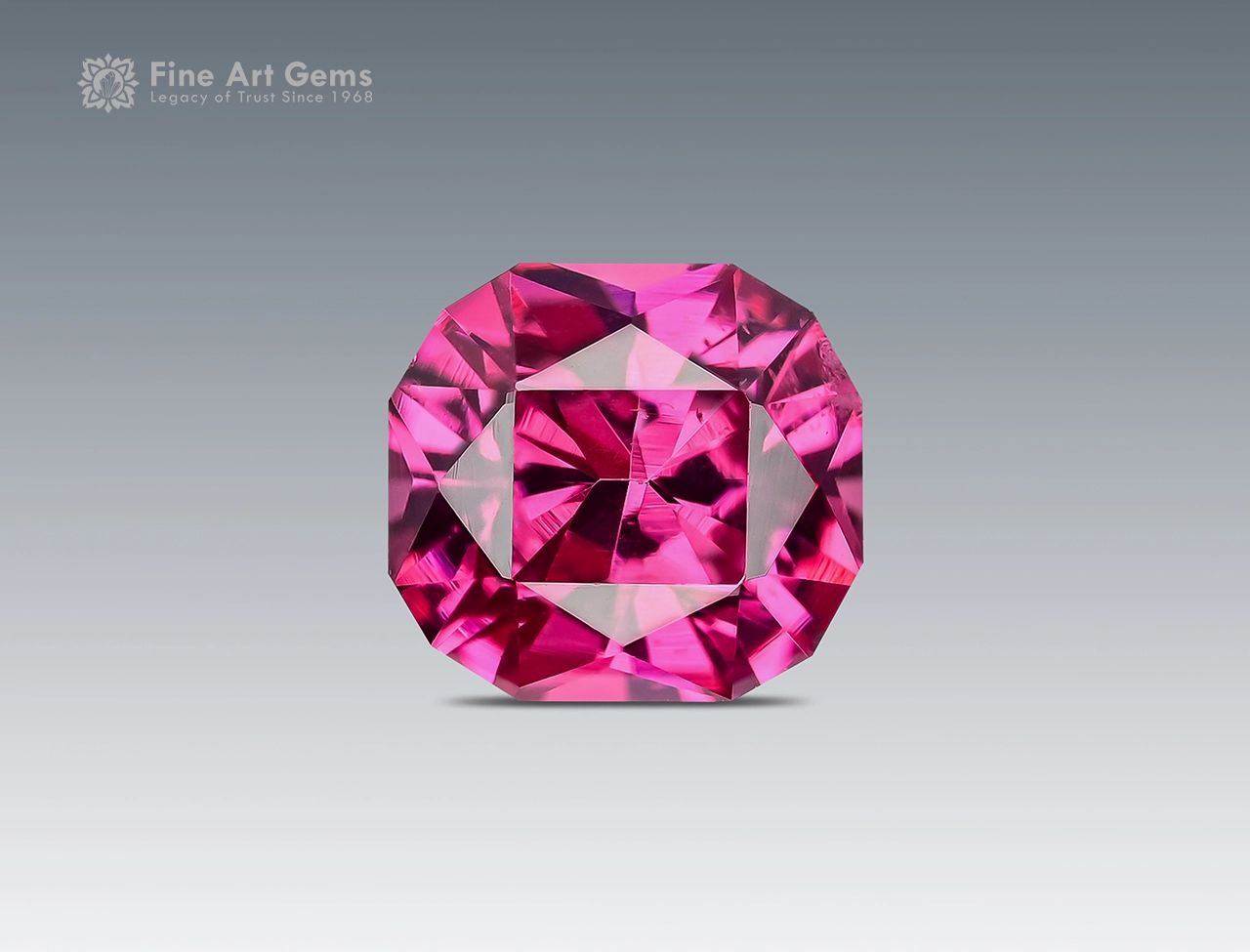 0.95 Carat Cushion Cut Rhodolite Garne (1) 0.95 carat cushion-cut rhodolite garnet from Africa with raspberry pink color