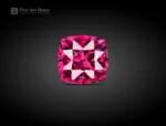 Natural 0.95 carat cushion cut rhodolite garnet with raspberry pink color from Africa.