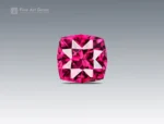 Natural 0.95 carat cushion cut rhodolite garnet with raspberry pink color from Africa.
