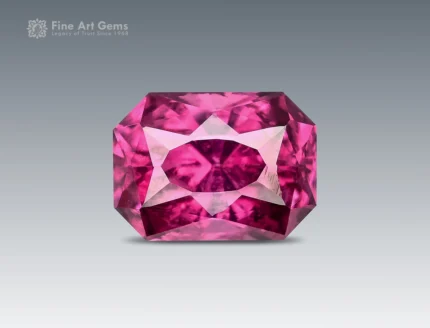 0.95 carat cushion cut raspberry pink rhodolite garnet from Africa