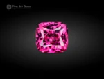 Eye-clean 1.05 carat cushion cut rhodolite garnet displaying vivid raspberry pink color and excellent brilliance from Africa.