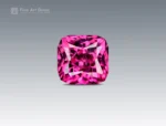 Eye-clean 1.05 carat cushion cut rhodolite garnet displaying vivid raspberry pink color and excellent brilliance from Africa.