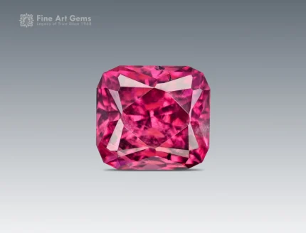 Cushion cut raspberry pink rhodolite garnet gemstone from Africa, 1.05 carats, untreated