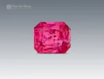 Natural 1.25 carat emerald cut rhodolite garnet with hot pink color from Africa.