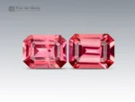 1.40 carat emerald cut pink vayrynenite pair from Pakistan